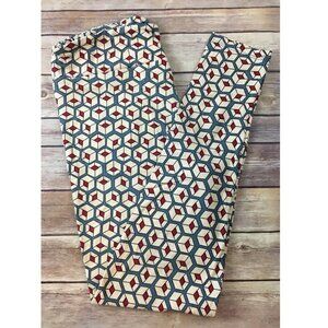 NWT LulaRoe TC Leggings July 4th Red White Blue Holiday boxes geometric LLR NEW